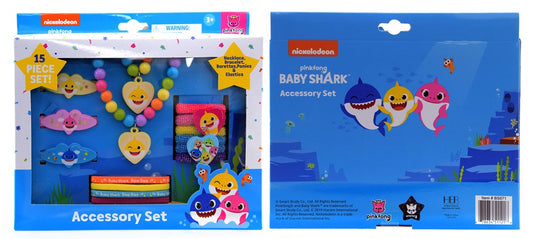 Juego de caja de accesorios de 15 piezas Baby Shark con caja de joyería