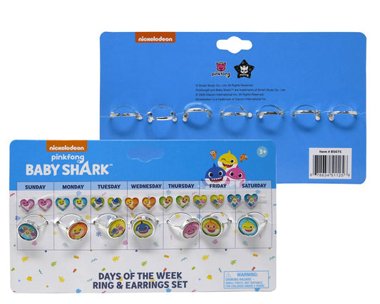 Baby Shark Days of the Week Earring and Ring