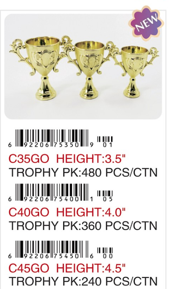 4.5in Height Trophy w-Base 12CT