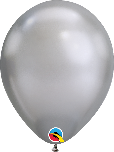 11in Qualatex Chrome Silver Latex Balloon 100ct