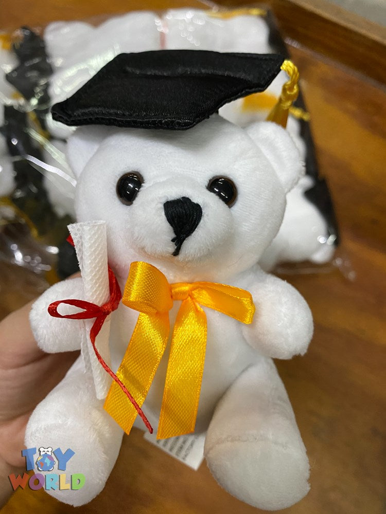 Gorra negra de oso graduado blanco de 4,5 pulgadas-12 u.