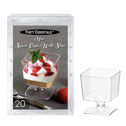 Mini Square Cup with Stem 2oz Clear 20c