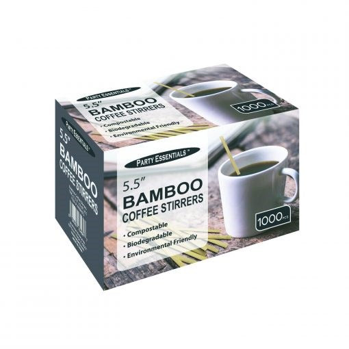 Agitador de café de bambú 5.5in 1000ct