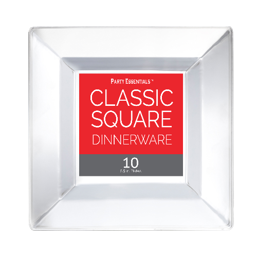 Classic Square Plate 6.5in 10ct - Clear