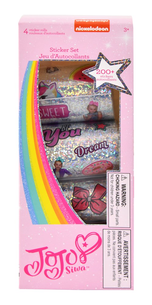 JoJo Siwa 200 Sticker in holographic Long Box - includes 4 holographic sticker rolls