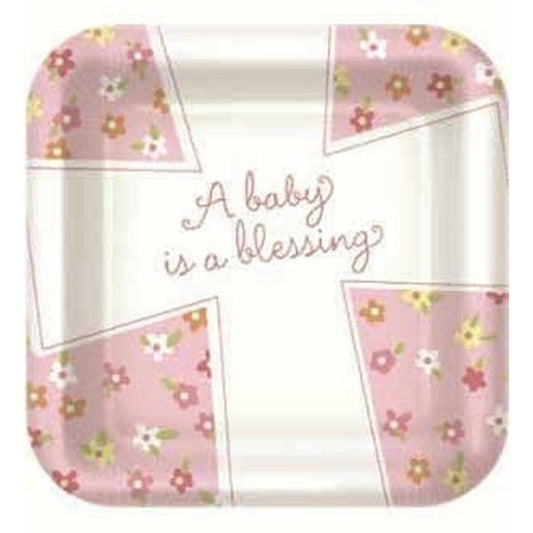 A Baby Is A Blessing Pink Plate (L) 8 C - Toy World Inc