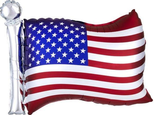 Anagram 4th of July Iridescent Flag 27in Foil Balloon - Toy World Inc