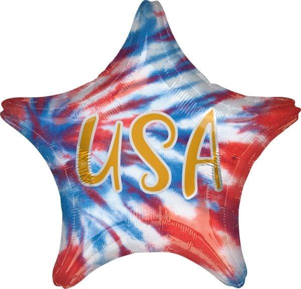 Anagram 4th of July Tie-Dye USA 19in Foil Balloon - Toy World Inc