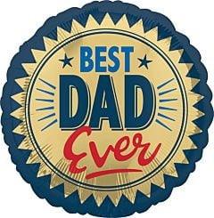 Anagram Best Dad Ever Gold Stamp 17in Foil Balloon - Toy World Inc