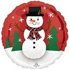 Anagram Christmas Smiley Snowman 17in Foil Balloon - Toy World Inc