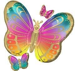 Anagram Colorful Butterflies 29in Foil Balloon - Toy World Inc