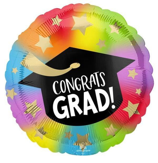 Anagram Colorful Congrats Graduation 17in Foil Balloon - Toy World Inc