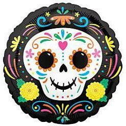 Anagram Day of the Dead Skull 17in Foil Balloon - Toy World Inc