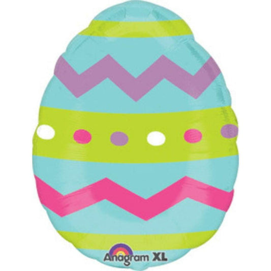 Anagram Easter Egg Stripe Chevron 18in Foil Balloon - Toy World Inc