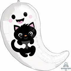 Anagram Ghost & Kitty Cuties 19in Foil Balloon - Toy World Inc