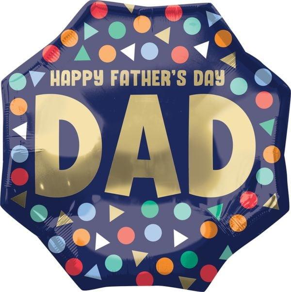 Anagram Happy Father's Day Geometric 22in Foil Balloon - Toy World Inc