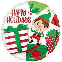Anagram Happy Holidays Adorable Elf 17in Foil Balloon FLAT - Toy World Inc