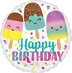 Anagram Happy Ice Cream Birthday 17in Foil Balloon - Toy World Inc