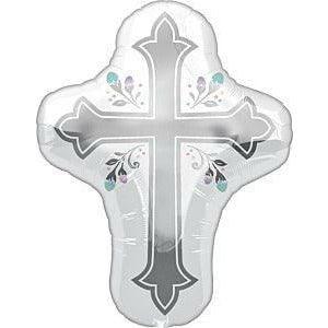 Anagram Holy Day Cross 28in Foil Balloon - Toy World Inc