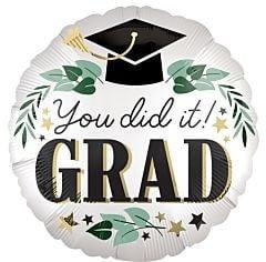 Anagram Satin You Did It Ivy Grad 18in Foil Balloon FLAT - Toy World Inc