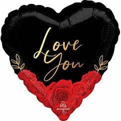 Anagram Valentine's Day Love You Romantic Roses 17in Foil Balloon - Toy World Inc