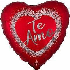 Anagram Valentine's Day Satin Te Amo Red Burst 18in Foil Balloon - Toy World Inc