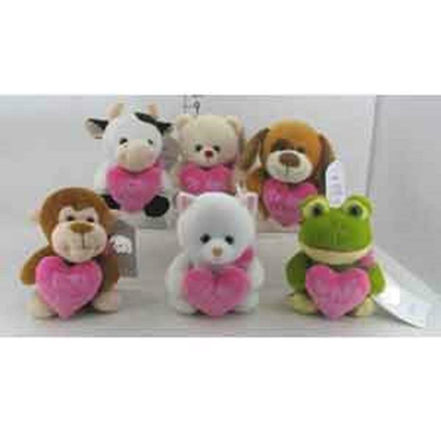 Animal Asst: I Love You Mom Heart 6in - Toy World Inc