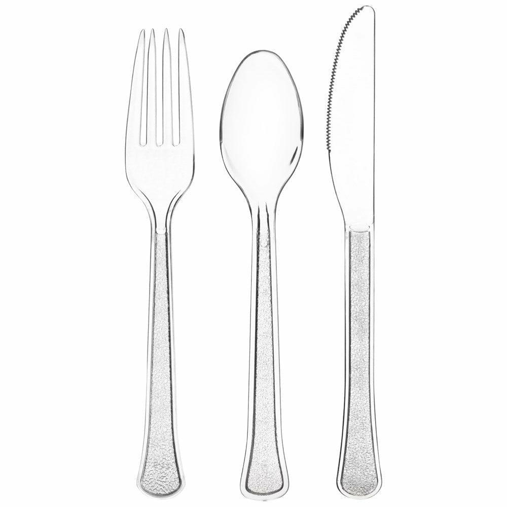Assorted Heavy Weight Cutlery 200ct Clear - Toy World Inc