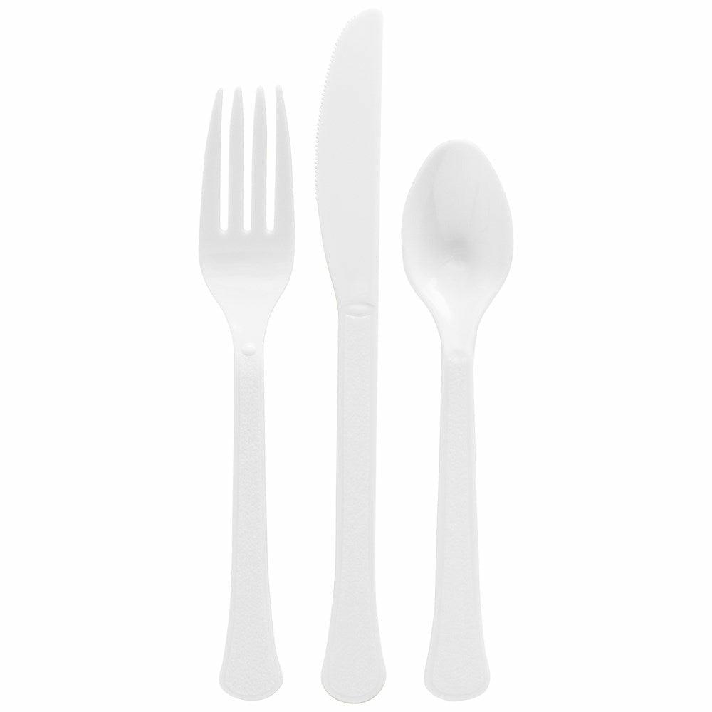 Assorted Heavy Weight Cutlery 200ct Frosty White - Toy World Inc