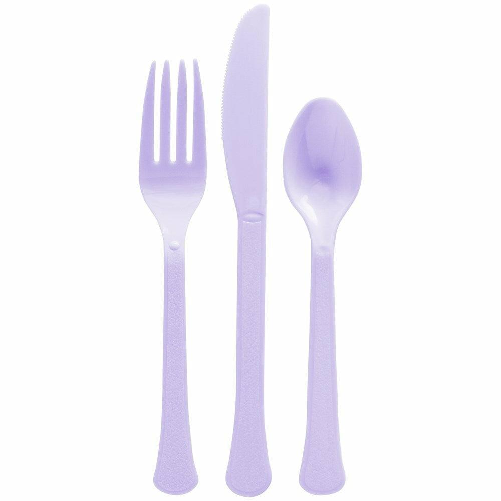 Assorted Heavy Weight Cutlery 200ct Lavender - Toy World Inc