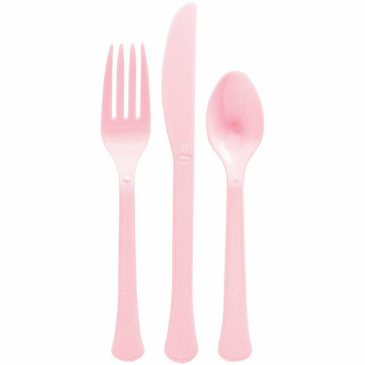 Assorted Heavy Weight Cutlery 200ct New Pink - Toy World Inc