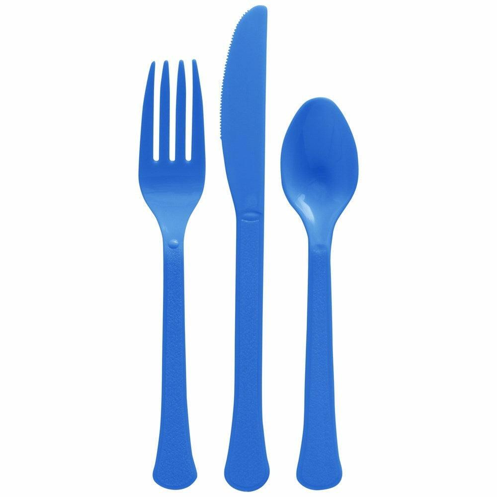 Assorted Heavy Weight Cutlery 200ct Royal Blue - Toy World Inc