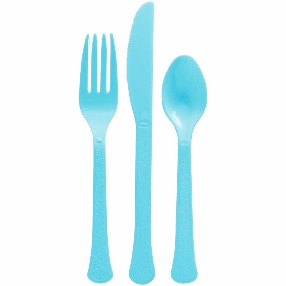 Assorted Heavy Weight Cutlery Caribbean Blue 80ct - Toy World Inc