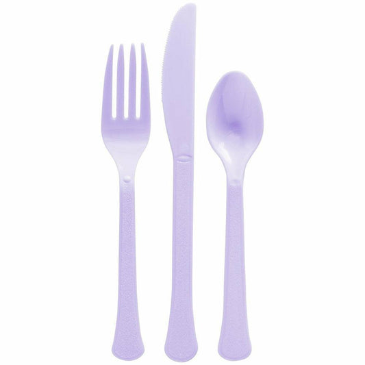 Assorted Heavy Weight Cutlery Lavender 80ct - Toy World Inc
