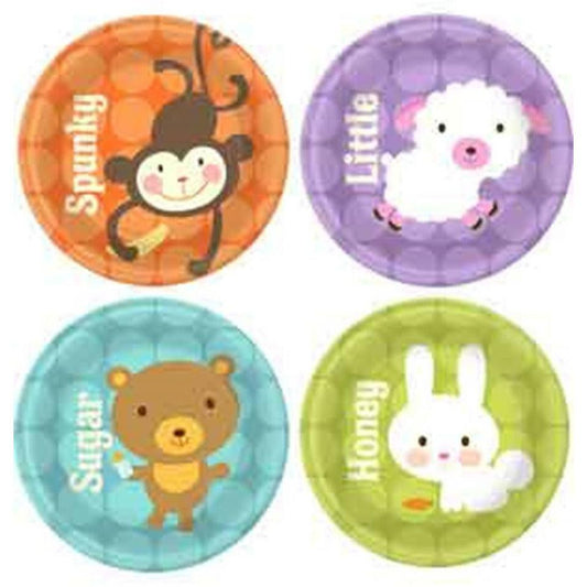 Baby Animal Dots Plate (S) 8ct - Toy World Inc