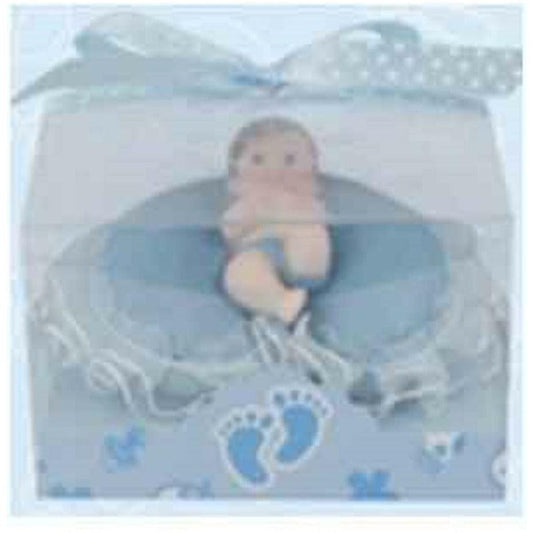 Baby on Pillow with Stork Blue 12ct - Toy World Inc