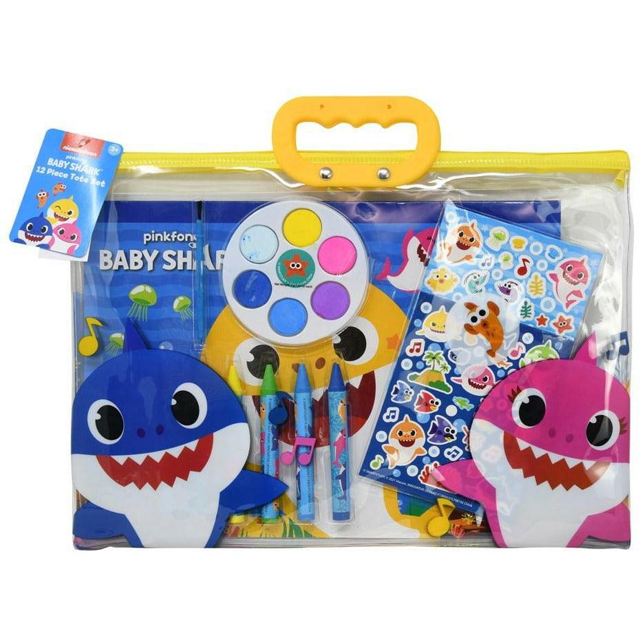 Baby Shark 12pc Stationery In Zipper Tote Set 13.2x.50x9.5 - Toy World Inc
