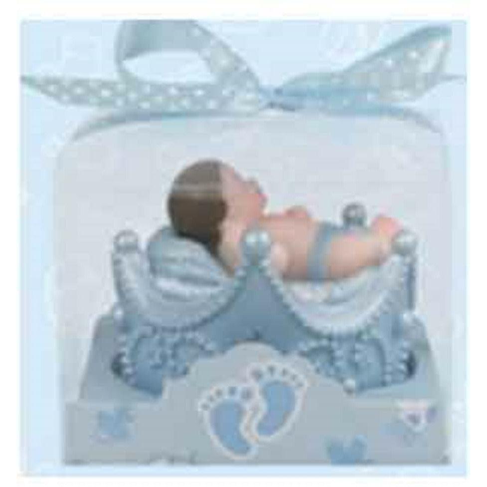 Baby sleeping on Crown Blue 12ct - Toy World Inc