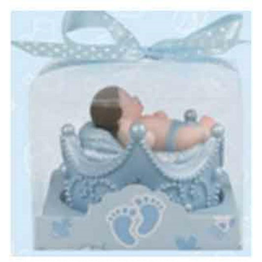 Baby sleeping on Crown Blue 12ct - Toy World Inc