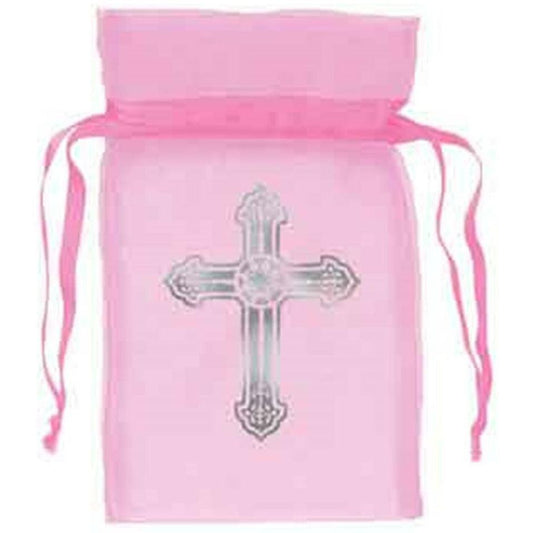 Bag Blue Organza With Crosses - Toy World Inc