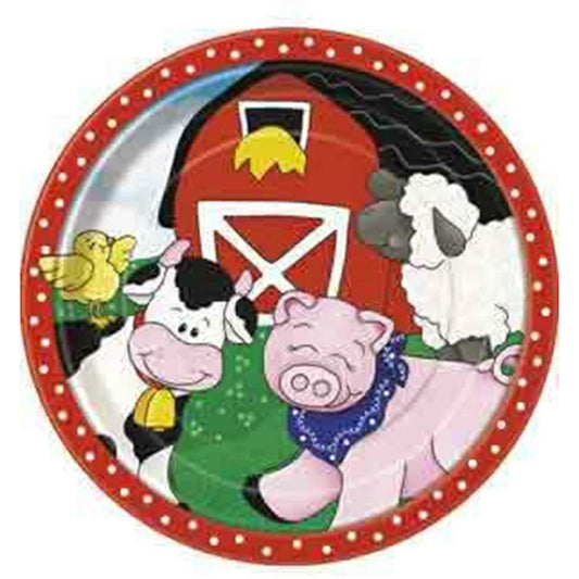 Barn Yard Plate (L) 8ct - Toy World Inc