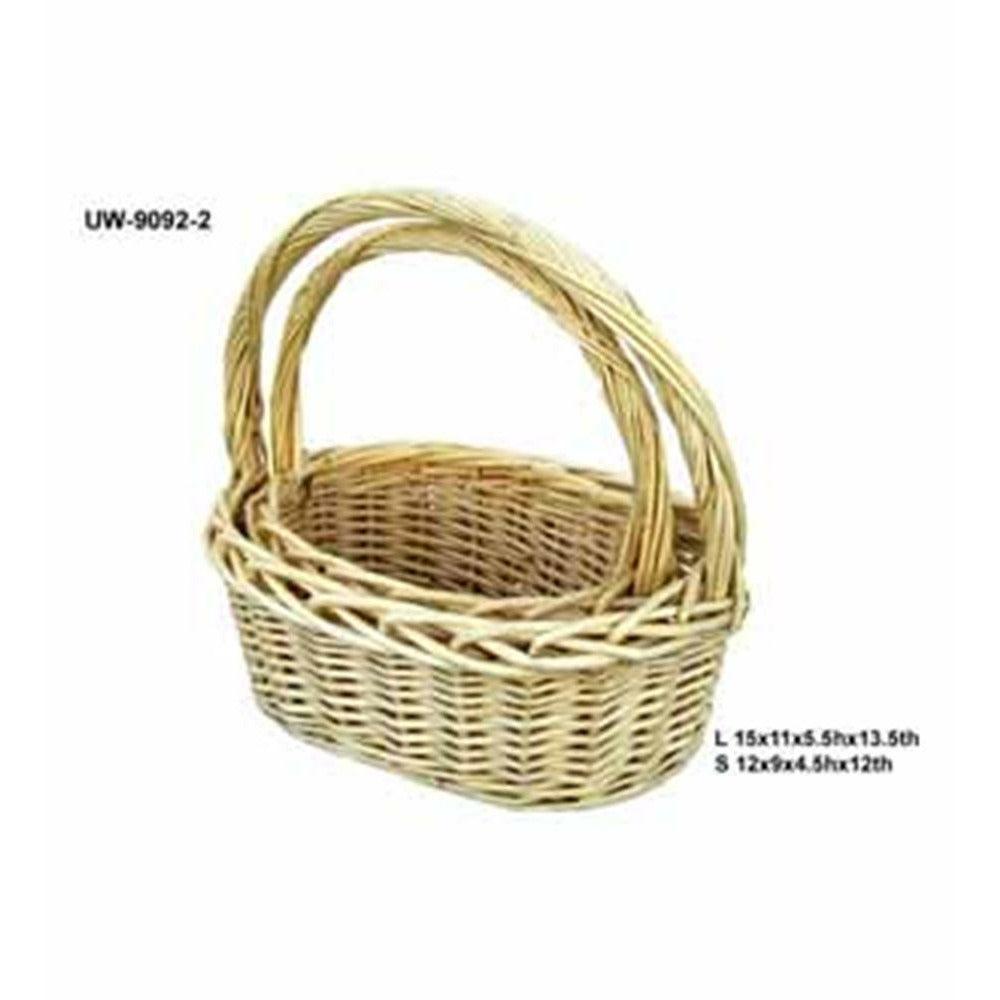 Basket 2pc Oval White - Toy World Inc