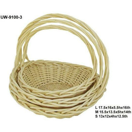 Basket 3pc Round Flat 12in-14in-16in - Toy World Inc