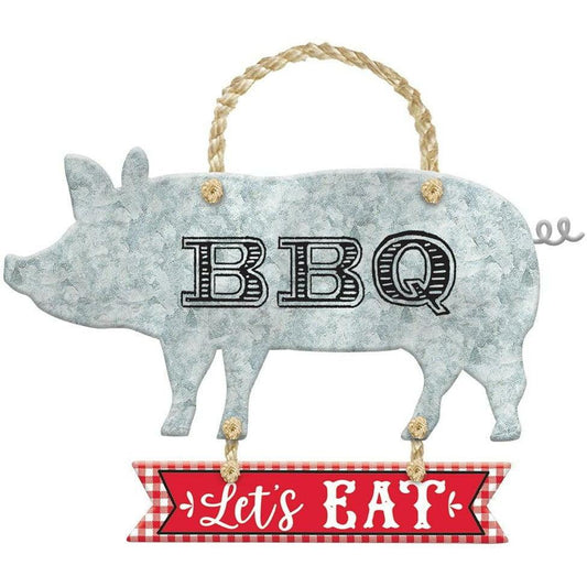 BBQ Metal Hanging Sign With Rope Hanger - Toy World Inc