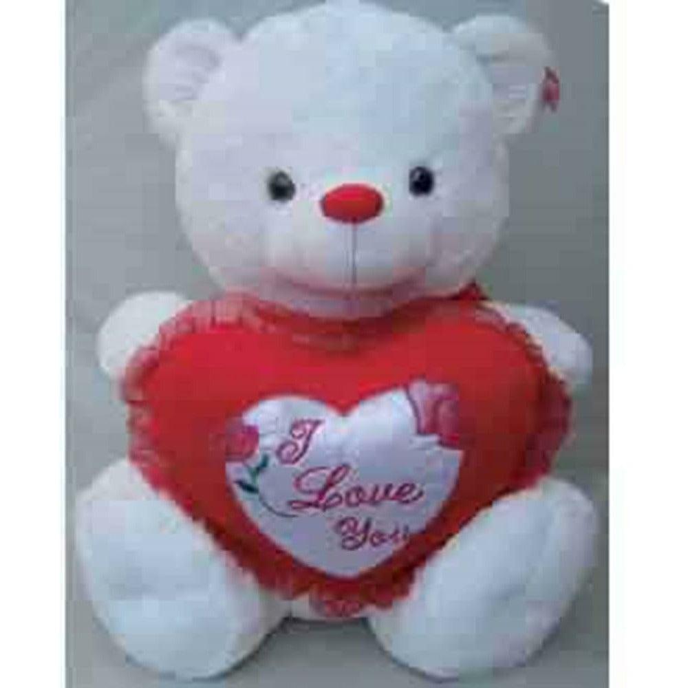 Bear 4 Heart Wht 45ines - Toy World Inc