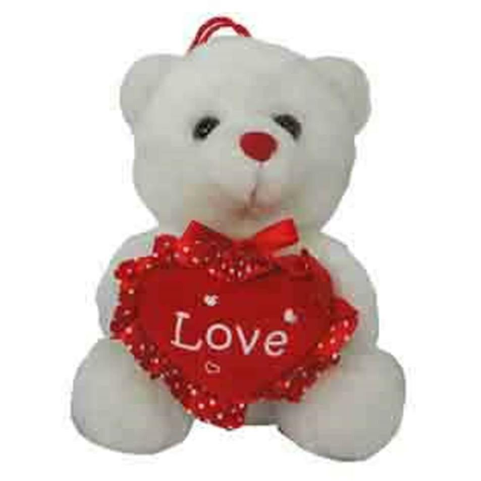 Bear 7in with Love Heart - Toy World Inc