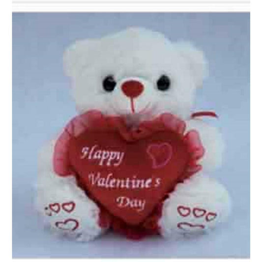 Bear Happy Valentine 8in White - Toy World Inc