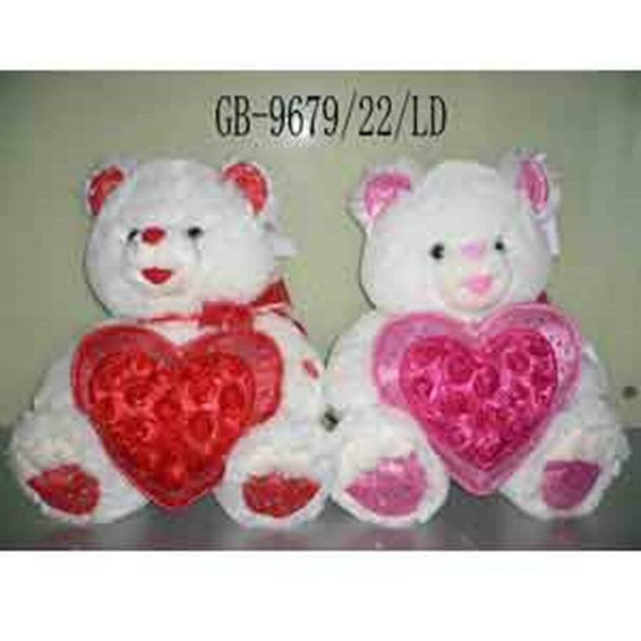 Bear Red Heart and Ribbon 22 in - Toy World Inc