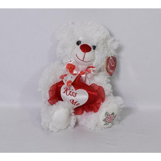 Bear w-Kiss Me Heart 9in - Toy World Inc