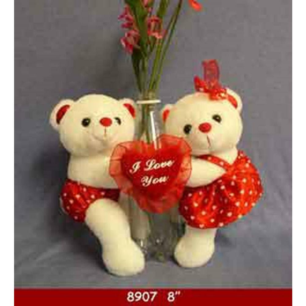 Bears Couple With Heart 8 in - Toy World Inc